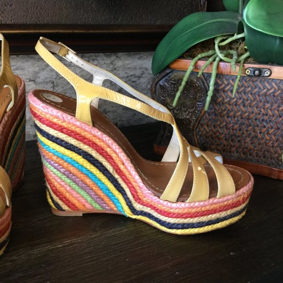 Kate Spade rainbow wedge platform shoe - Picture 2 of 7